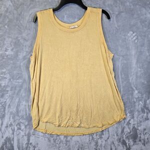 Jane and Delancey Shirt Tank Top Sleeveless XL Yellow Boho Hippie